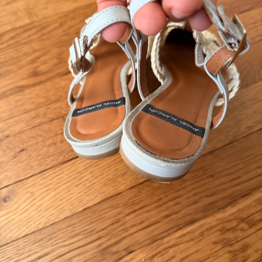 ANTHROPOLOGIE Women's Cream Woven Slingback Sandals - Picture 5 of 7